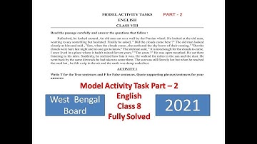 Class-8 English Model Activity Task part-2 Full Solve in Bengali || WBBSE‎