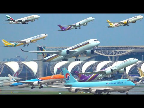 ✈️🇹🇭1 HOUR of BEAUTIFUL BANGKOK AIRPORT Plane Spotting | AWESOME LIVERY | A380,B747,A350 [BKK/VTBS]