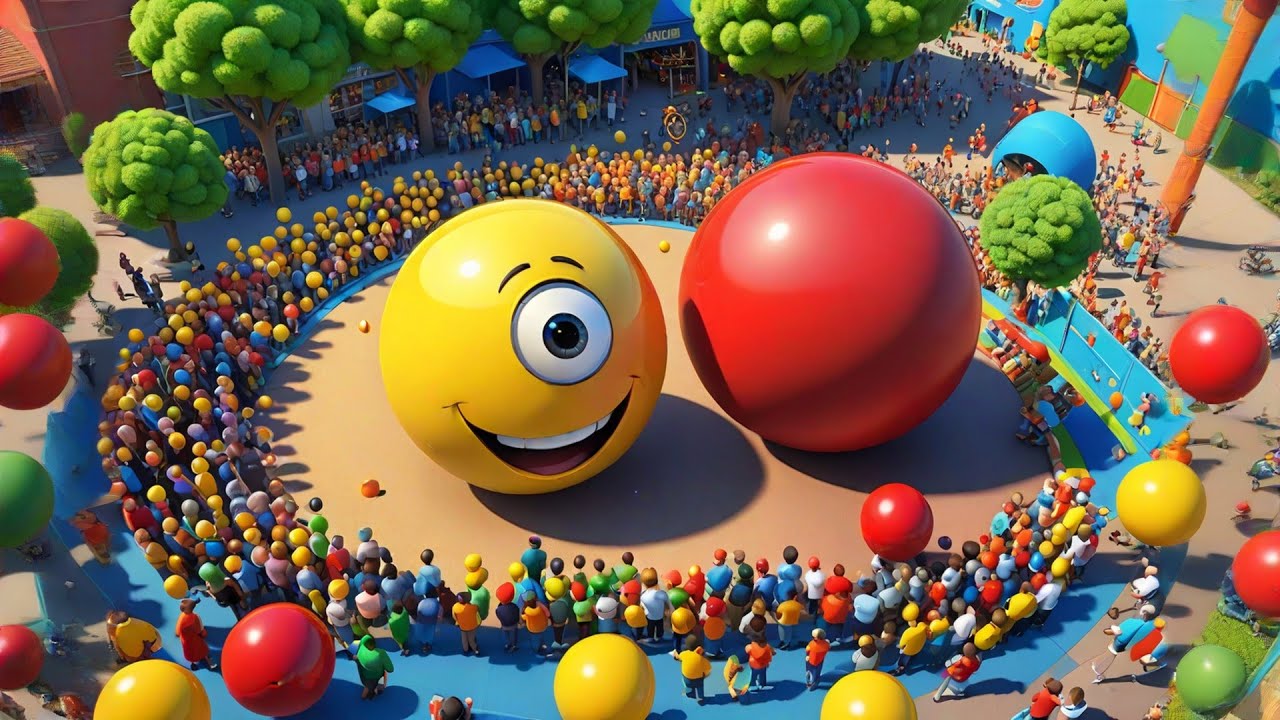 Four Bouncy Balls | Learn Big and Small | Size Comparison Song for Kids