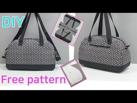 DIY Simple Boston Bag/Free pattern/가방 만들기/패턴 공유/쉽게 만들수 있는 보스턴백/Einfache Boston Tasche