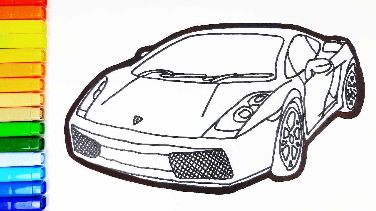 How to Draw a Lamborghini Sports Car Easy | Simple Drawing ...