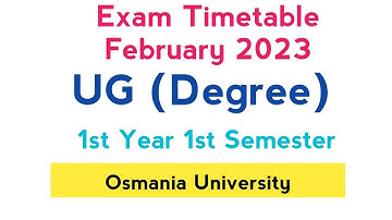 UG (Degree) 1st semester Exam Timetable February 2023 | OU