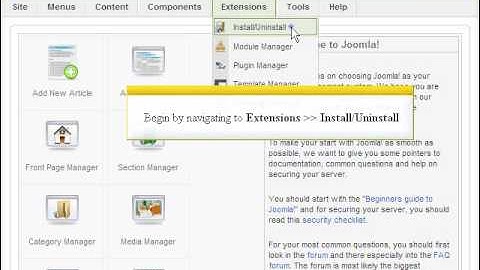 Joomla 1.5 - Install An Extension