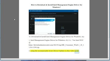 Download & Install Intel Management Engine Driver for Windows 11/10/8/7