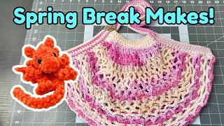 Spring Break Crochet: Dragon Snuggler + Market Bag | Cozy Craft Vlog!