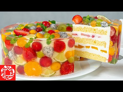 Видео рецепт Желейный торт с фруктами