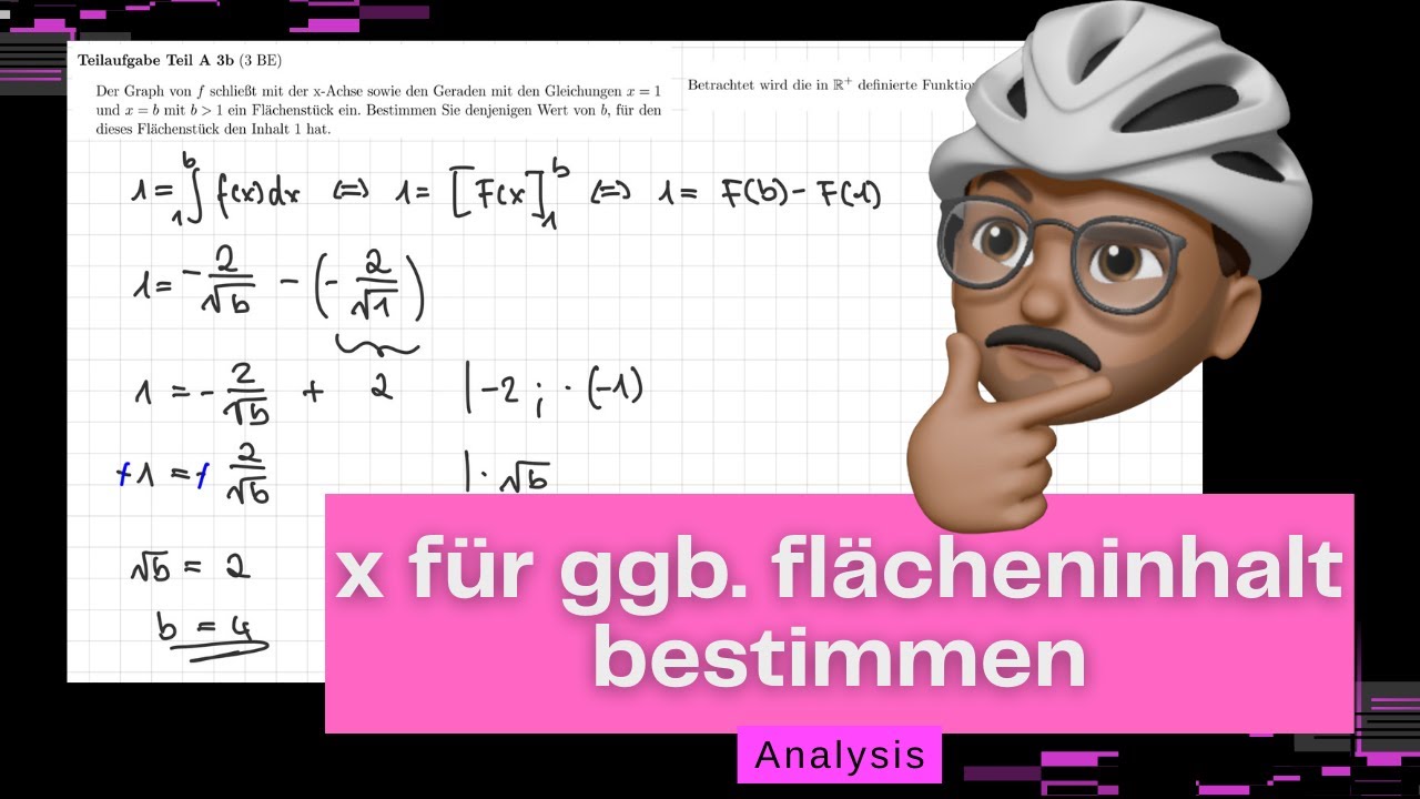 Mathe Abitur Bayern Mit Lösungen Das x für einen gegebenen Flächeninhalt bestimmen | Abitur Bayern 2021