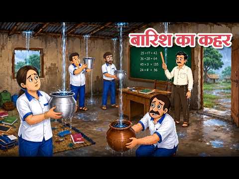 स्कूल मैं बारिश का कहर | Hindi stories | Barish Ki Tabahi | Animated Stories Hindi | Koo Koo TV