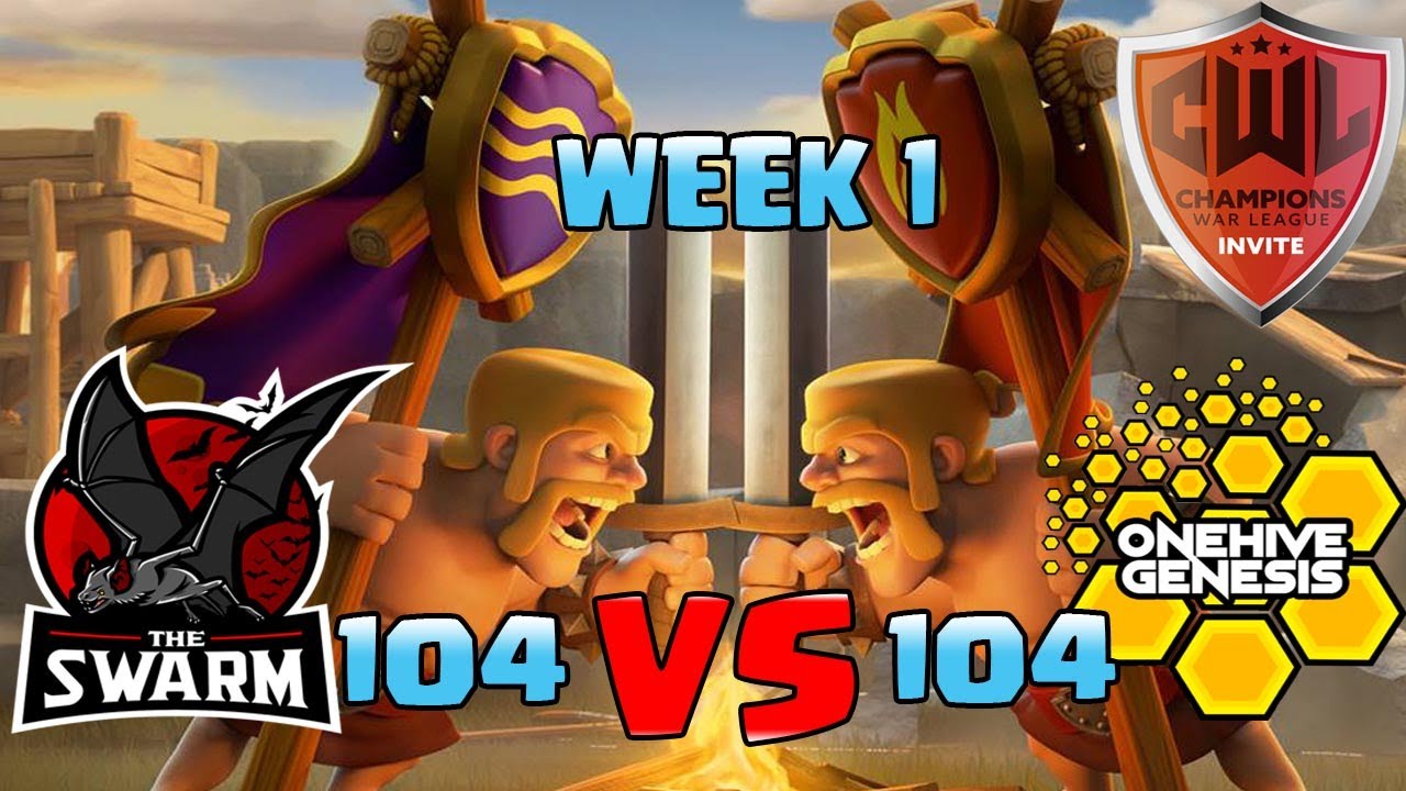 *CWL INVITE* 3 stars Recap Week 1 - The Swarm VS OneHive Genesis | Clash of Clans