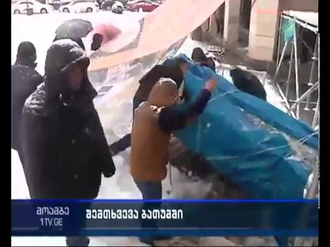 ბათუმში მთავარი საკონცერტო სცენა ჩაინგრა, ბულვართან კი ხე ავტომობილს დაეცა