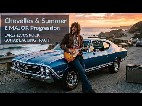 E MAJOR - Chevelles And Summer (Early 1970's Rock Guitar Backing Track)