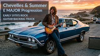 E MAJOR - Chevelles And Summer (Early 1970's Rock Guitar Backing Track)