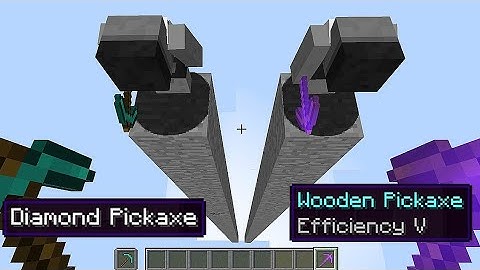 efficiency V wooden pickaxe vs diamond pickaxe