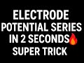 “Electrode Potential Series in 2 Seconds 🔥 | Super Trick”