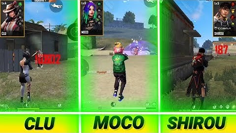 MOCO VS CLU VS SHIROU FULL ABILITY TEST FREE FIRE| SAMSUNG,A3,A5,A6,A7,A8,J2,J4,J6,J7,
