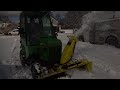 JOHN DEERE 318 WITH COZY CAB  49 SNOW THROWER MODS BLOWING SNOW