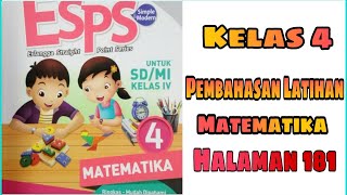 Hallo adik-adik,selamat datang kembali di channel ini, pada kesempatan
ini kakak akan menjelaskan penyelesaian latihan esps matematika kelas4
halaman 181 me...