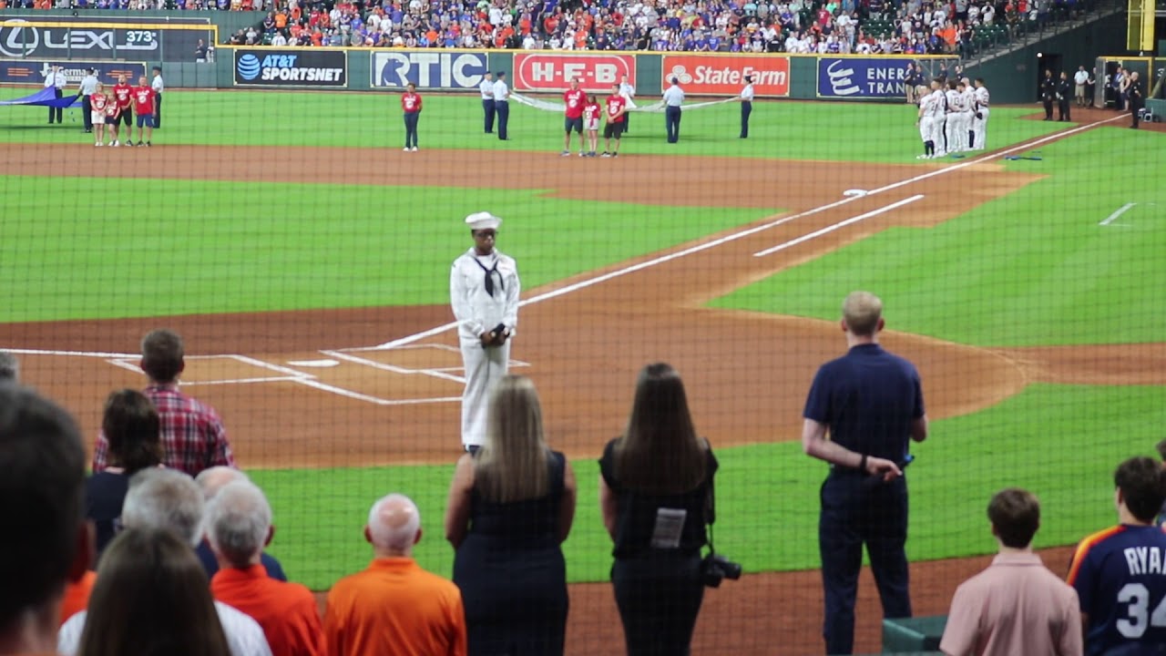National Anthem at Houston Astros Memorial Day Baseball Game YouTube
