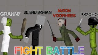 Granny + Slenderman vs Jason Voorhees + Psycho In Melon Playground