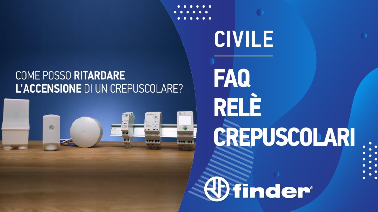 Come posso ritardare l'accensione di un relè crepuscolare Finder? 