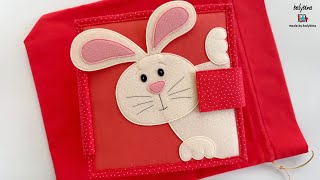 Quiet Book #69 "Lovely Bunny" | Interactive Fabric Book