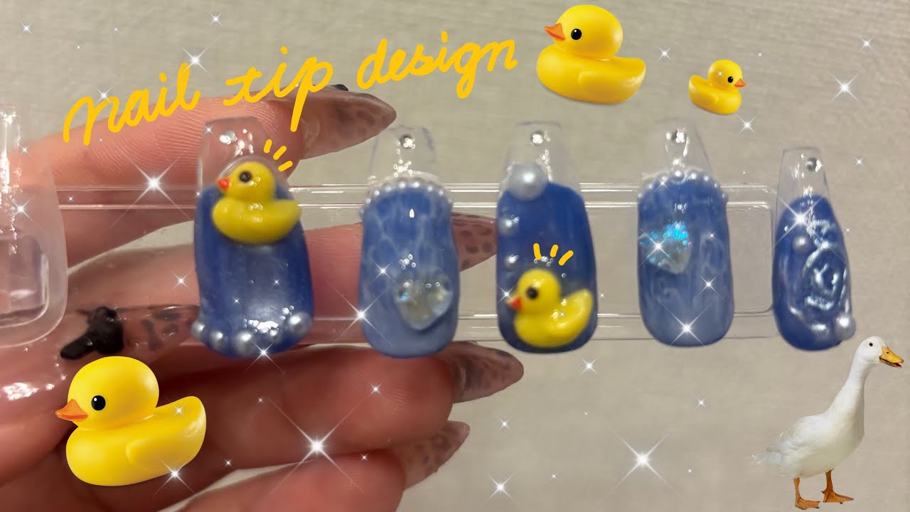 🐤ネイルチップデザイン🐤/アヒルのパーツをメインにデザイン⭐️