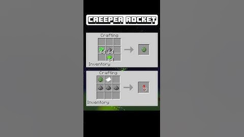 minecraft unique creeper rocket recipe💥
