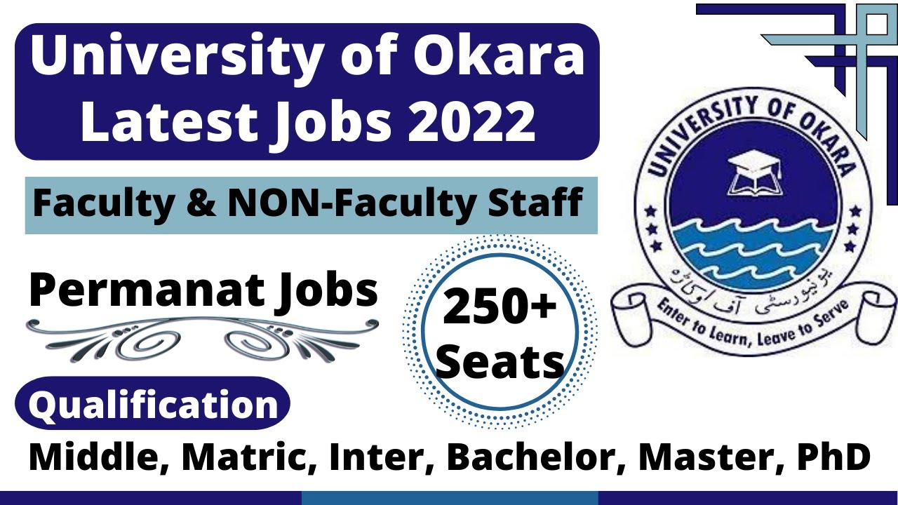 University of Okara new jobs 2022 University of Okara jobs