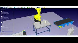 Cellule robotisée de soudage sur ROBODK robot FANUC