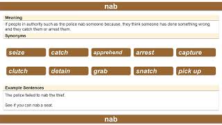 nab, Thesaurus, Synonyms, Vocabulary Development, English Practice for Fluency #Words