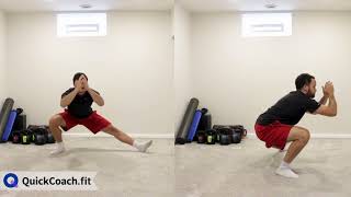 Bodyweight Cossack Squats | Exercise Demo | Coaching Software | QuickCoach screenshot 2