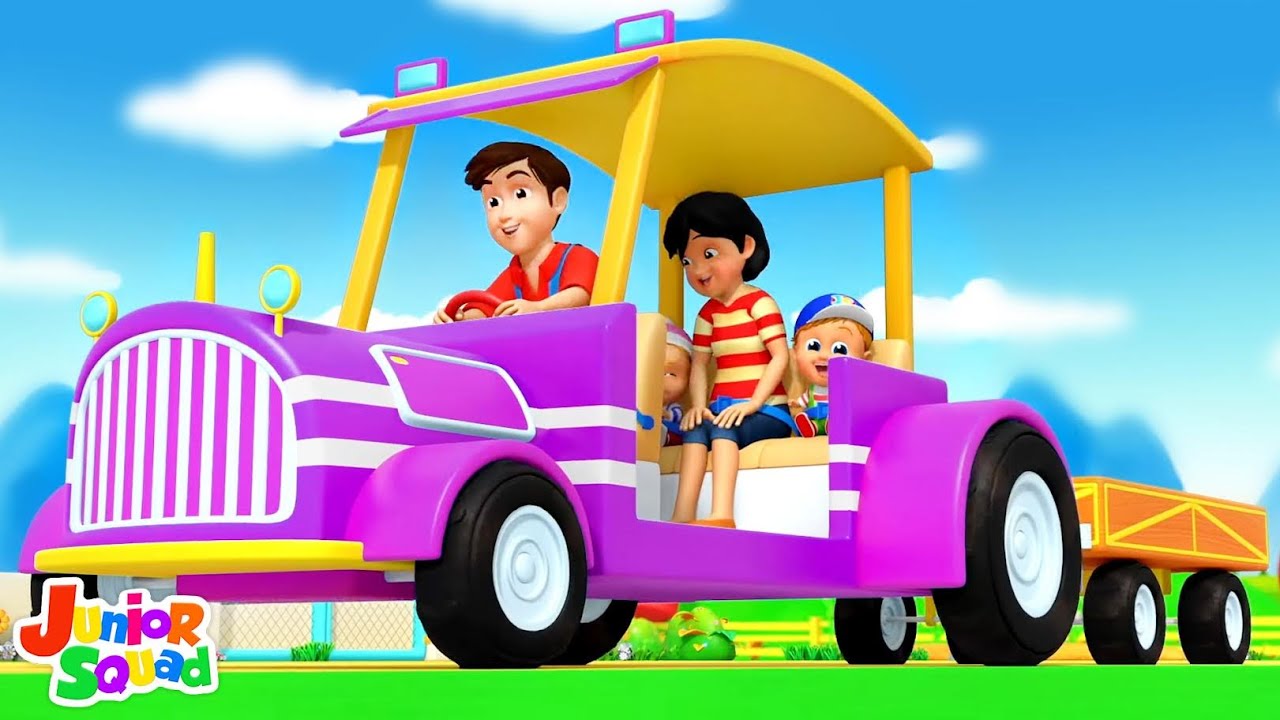 Wheels On The Tractor Go Round And Round, Nursery Rhyme And Kids Song