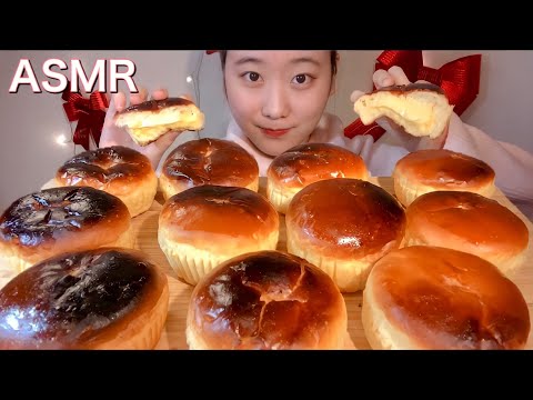 ASMR 焼きとろクリームパン Baked Cream Bun 구운 크림 빵【咀嚼音/大食い/ Mukbang/Eating Sounds】