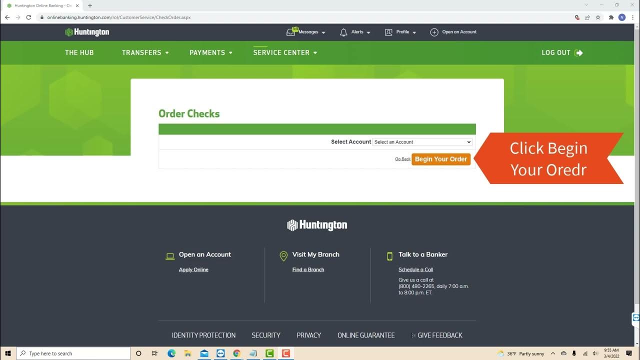 How to Order Checks from Huntington Bank Online YouTube