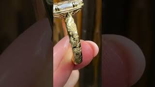 Antique Oval Lab Grown Art Deco Engagement Ring Gold Vintage Wedding Anniversary Ring