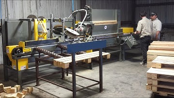 BLOCK PALLET NAILING MACHINE,  MUSTANG IN-LINE BLOCK LEG MACHINE