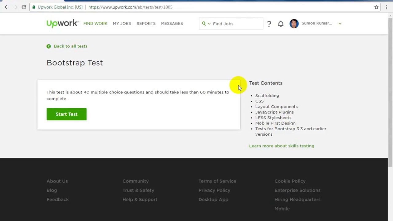 Upwork Bootstrap Test - YouTube