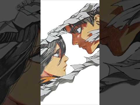 Eren and Mikasa love story ❤️🥀l Attack on Titan l #anime #drawing #art #18992021 #shorts