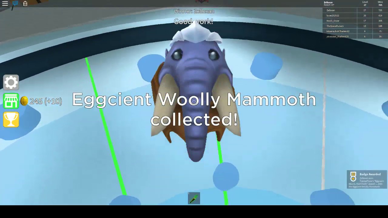 Roblox Epic Minigames How To Get Eggcient Woolly Mammoth - badge welcome to epic minigames roblox