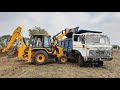 JCB 3dx Loading Sand Tata Truck | Dump Truck | Ajax Fiori | Jcb And Truck Making Road | CS Toy