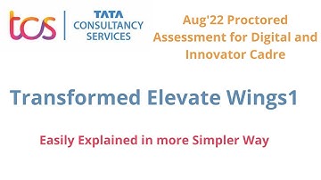 TCS Transformed Elevate Wings1 | Wings1 Exam pattern | Elevate Wings1 Syllabus TCS | DCA Syllabus