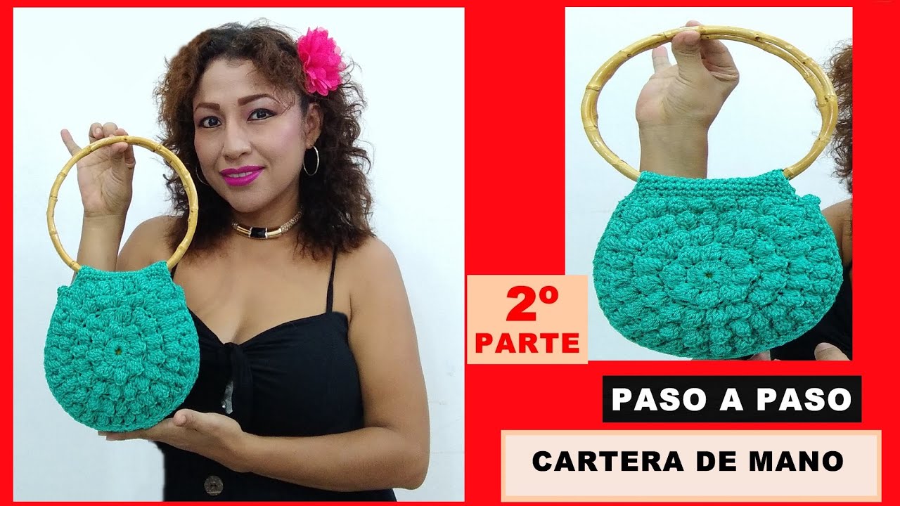 Como tejer bolso de mano conasas redondas/2º PARTE cartera facil de tejer  en crochet - YouTube