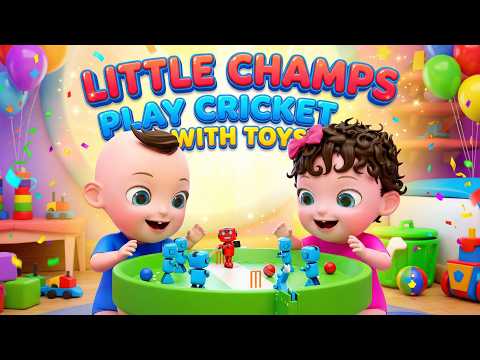 Little Champs Play Cricket with Toys