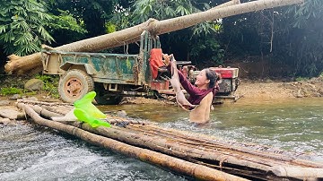 Agricultural vehicles transporting wood due to hot weather