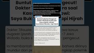 Dituduh Pengecut! Dokter Tifa Buka Suara soal Kasus Ijazah Jokowi: Saya Bukan Mundur, tapi Hijrah
