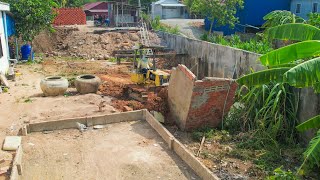 First Starting A New Project In Cramped Space FillLand Process​ By Komatsu D20P Push Rock Stone by Excavator Truck 1,099 views 2 weeks ago 1 hour, 14 minutes