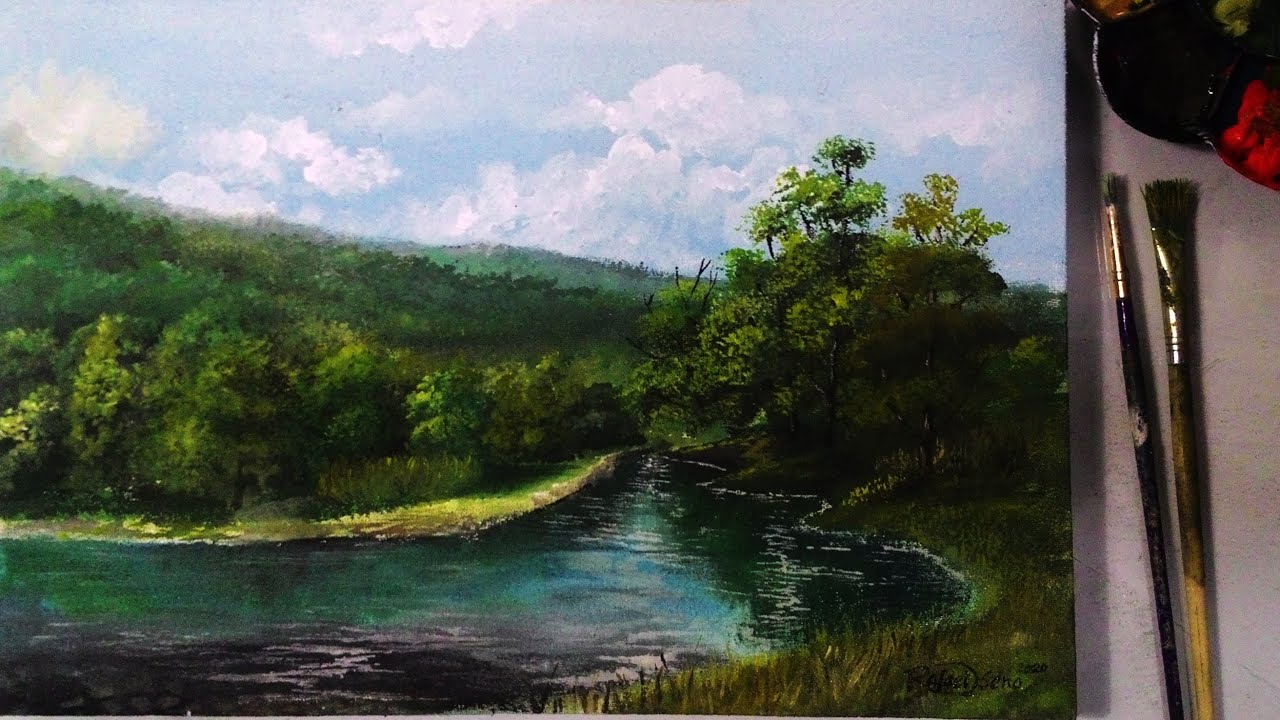  MELUKIS PEMANDANGAN  Painting a landscape eps 2 YouTube