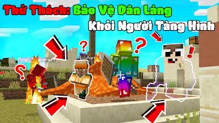 MINECRAFT THỬ THÁCH noob team bảo vệ dân làng khỏi người tàng hình