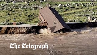 video: Watch: Yellowstone flooding sweeps away homes and roads as hundreds are evacuated