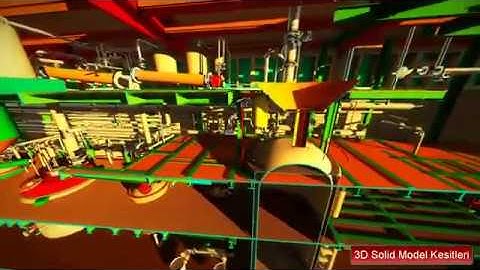 FACTORY-INDUSTRIAL 3D LASER SCAN for BIM.Modeling of pipe,steel,engine,tank and bolt from pointcloud
